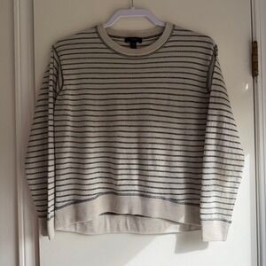J Crew Striped Crewneck Sweatshirt Womens XS Merino Wool Blend Pullover Top